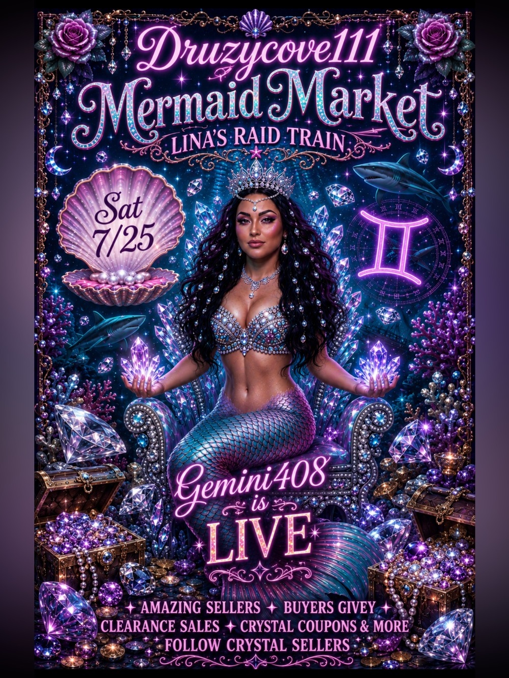Lina’s “Mermaid Market” Raid Train 🚂 Sat 7/25